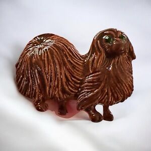 Vintage enamel Gerry’s brooch pin rhinestone Pekingese dog puppy jewelry